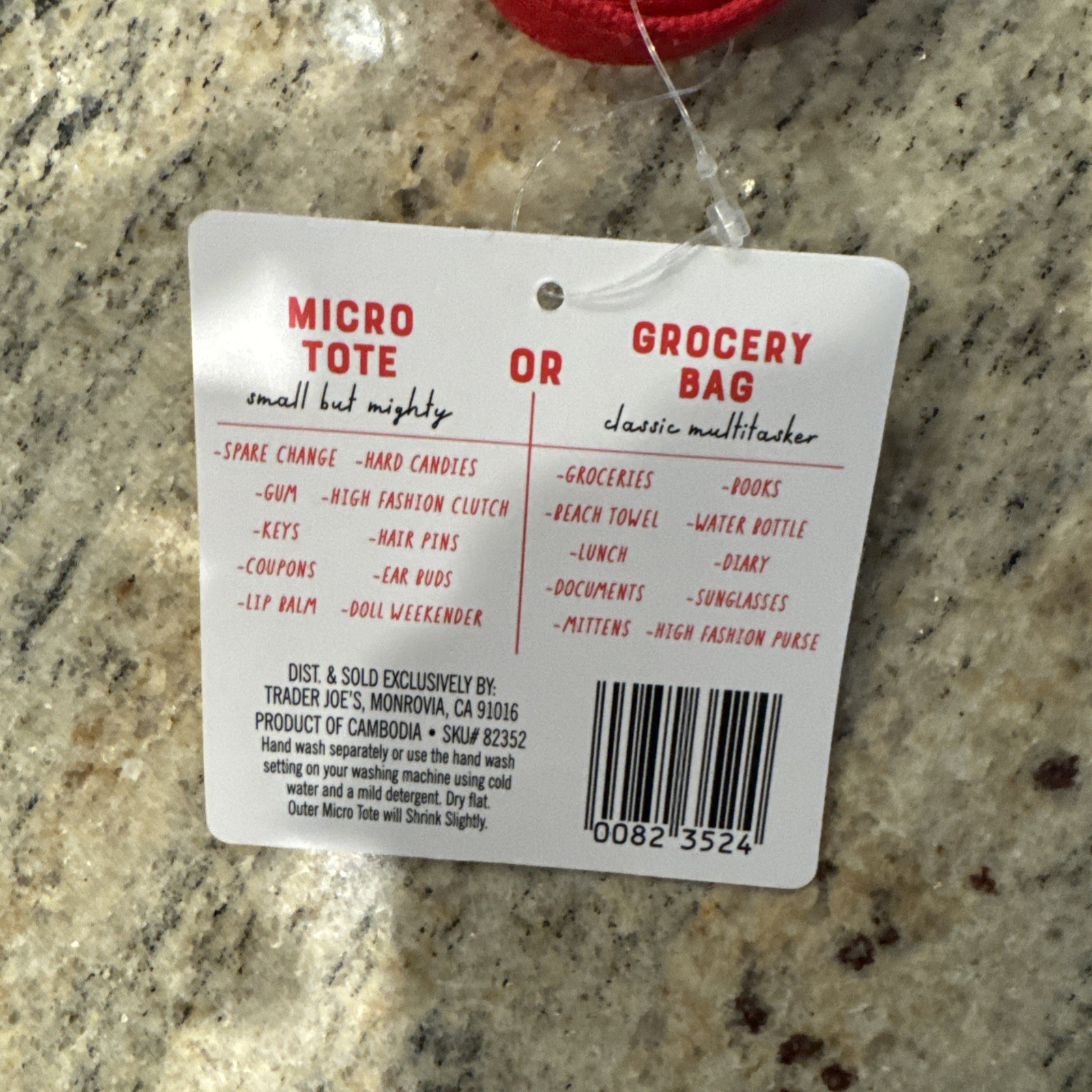 2025 Trader Joe's Canvas Micro Tote with Grocery Bag Red Limited Edition