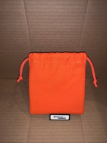 Sega Dreamcast Orange/White Pull String Canvas VMU/Game Holder Bag 7x6.5