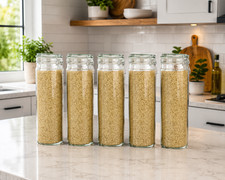 Set of 5 Glass Storage Jars 68 oz each Glass Silicone Sealing Hinged Lids