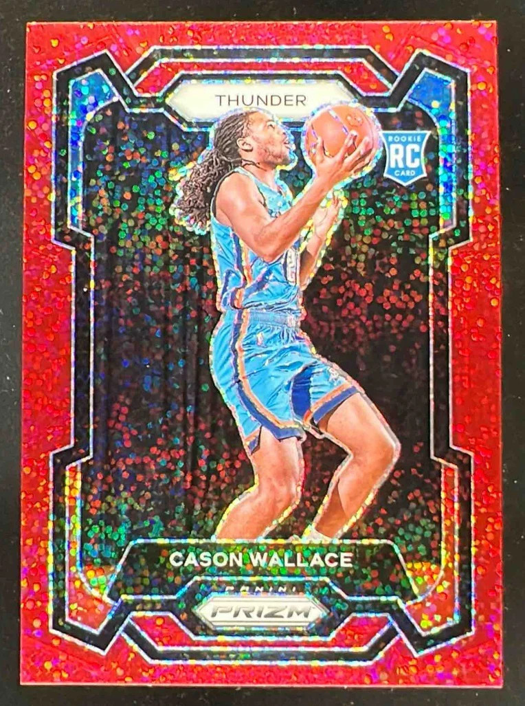 2023-24 Panini Prizm Prizms Red Sparkle #139 Cason Wallace RC