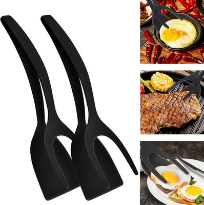 2 in 1 Spatel und Zange,Upgrade Easy Egg Flipper,2 Stück Silikon-Eierspatel Spie