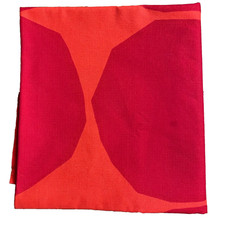 VTG Marimekko PIENET KIVET Sheet Orange/Red Cotton 128 x 235 cm / 50.4 x 92.5 "