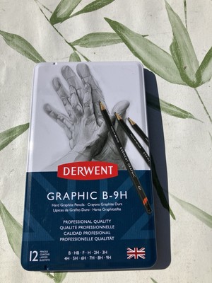 Derwent Grafik Hart Graphit Bleistift B-9H 12er Set in Box Neu Neu Neu in OVP England