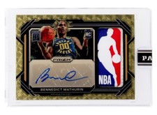 2022 Prizm BC Bennedict Mathurin Rookie Gold Vinyl Prizm Logoman Patch Auto 1/1