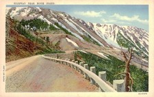 Mountain Highway with Guardrail, c1935, Boise, Idaho