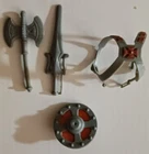 1981 Mattel MOTU Original He-Man Figure Chest Sword Ax Shield 4 Parts Vintage