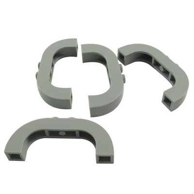 4 NEW LEGO Brick, Arch 1 x 6 x 2 Curved Top Light Bluish Gray