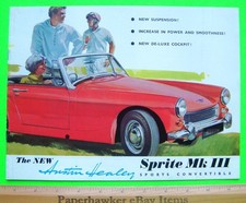 1963 Austin Healey Sprite Mk Iii Dlx 12-pg Color Catalog Brochure Roadster Xlnt 1963 Austin Healey Sprite Mk Iii Dlx 12-pg Color Catalog Brochure Roadster Xlnt