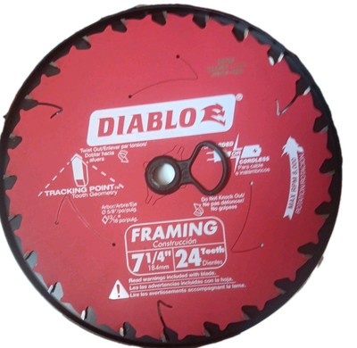 DIABLO 7-1/4in. x 24-Teeth Tracking Point Framing Saw Blade for Wood