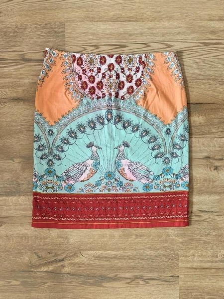 Women White Stuff Skirt Turquoise Cotton 40 / L /