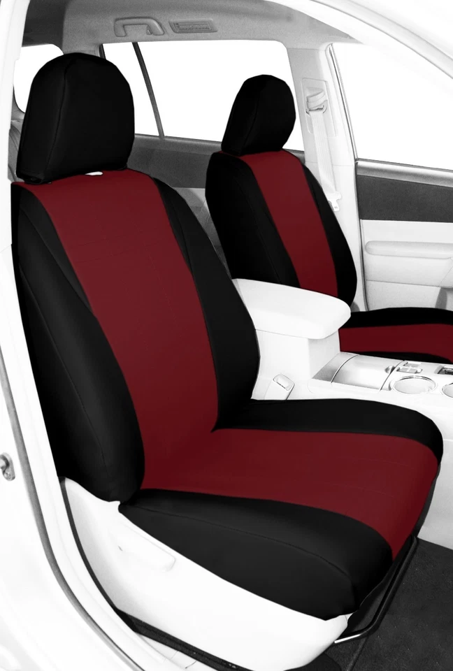 Fundas de asiento de auto CalTrend para Ford Mustang 2005-2011 rojas imitación cuero personalizadas Foto 2 de 4