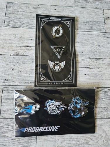 Progressive Motorcycle Insurance Enamel Pin Sets 6 pins collectible Flo ...