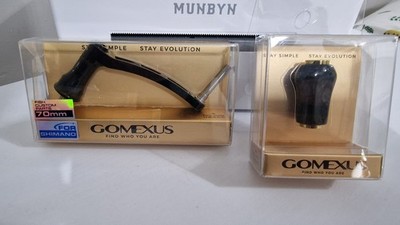 Schwarzer Gomexus Griff und Drehknopf für Shimano Spinnrolle Shimano Stella Stradic 
