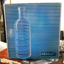 RARE Vintage ABSOLUT VODKA Square Light Up Bar Sign Lucite Lamp 3D
