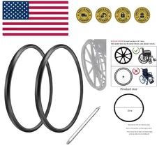 Wheelchair Rear Wheel Replacement Tire, 24 "X 1" Universal Flat-Free Polyuret...