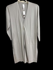 Marla Wynne Layers Oversized Lightweight 3/4Sleeve Cardigan Duster Gray , New M