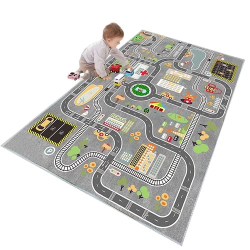Rug Play Mat for Toy Cars,City Life Road Traffic Educational Carpet,Have Fun ...