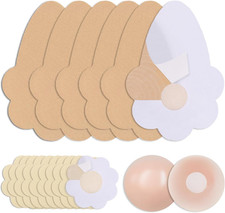 Boob Tape Kit - 3 Pairs Breast Lift Tape, 5 Pairs Sticky Nipple Covers, 1 Pair S