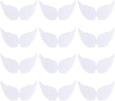 12Pcs White Glitter Angel Wings Mini Craft Angel Wings for Ornaments for DIY Cos