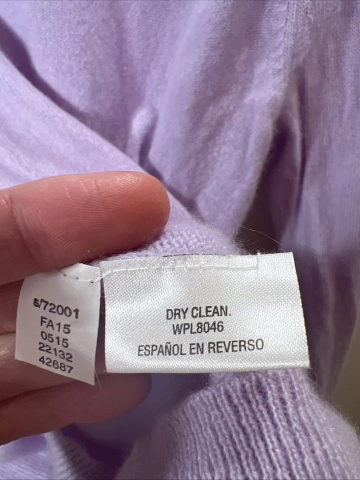 Suéter Charter Club para mujer de cachemir con cuello en V talla L lavanda atemporal minimalista Foto 4 de 4