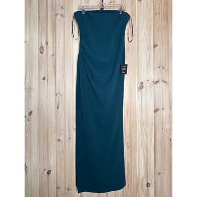 Lulus Foxy Emerald Green Strapless Maxi Dress Bridesmaid Party Wedding Large