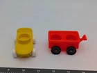 Fisher Price Little People Red 2 Seat Wagon Yellow Skateboard Lot Vintage