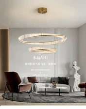 Modern Galaxy Big Crystal LED Round Ring Fixture Lamp Ceiling Light Chandelier