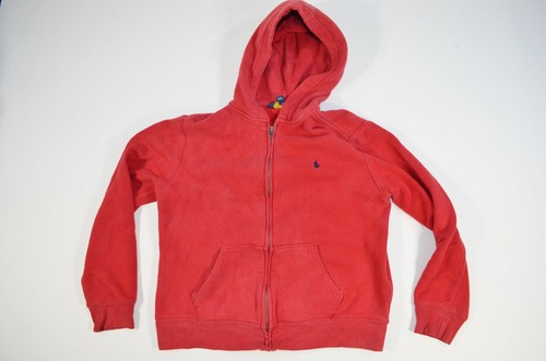 Polo Ralph Lauren Full Zip Hooded Sweatshirt Red Boys Large 14/16 Hoodie