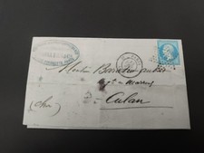 LOT#450 FRANCE NAPOLEON 22 SUR LETTRE ETOILE Variété Piquage Cheval CAD 22 