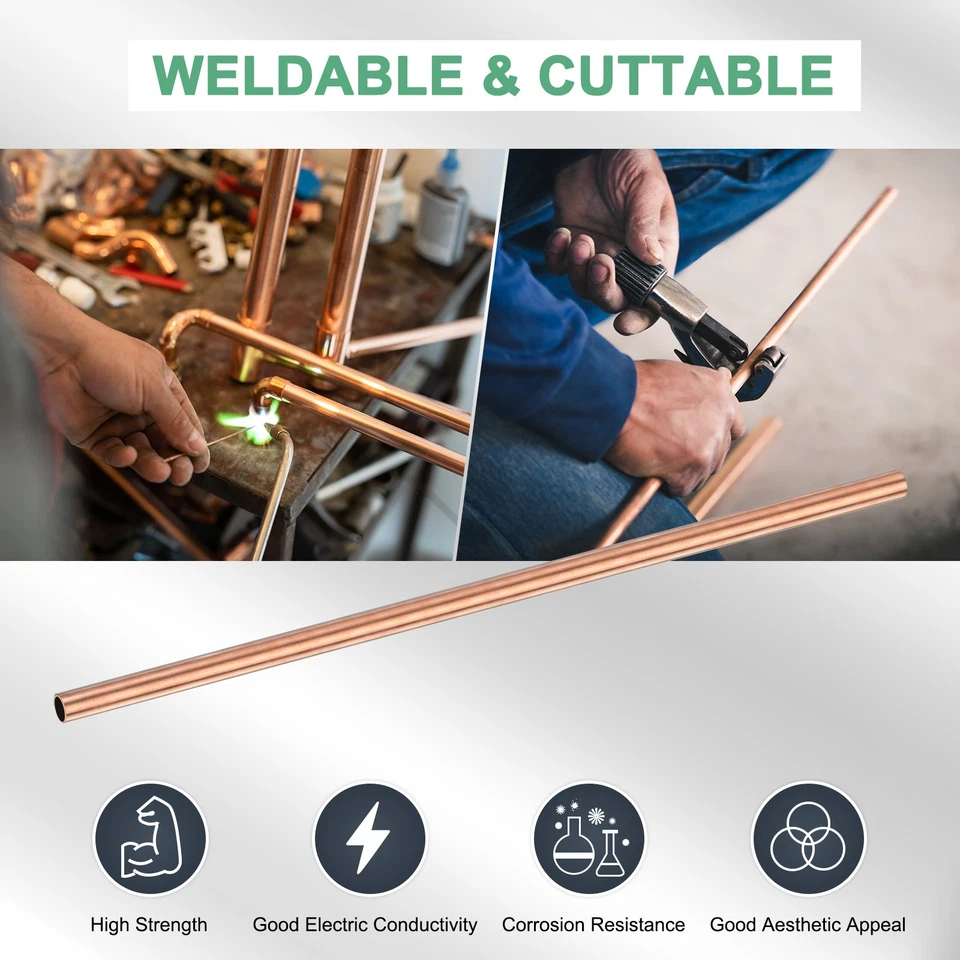 6 Pack Copper Round Tube, 2/3/4/5/6/7mm OD 0.5mm Thick 200mm Length Pipe - Image 4 of 4