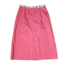 Vintage 80s PantHer Pencil Skirt Belted Womens Size M Pink Coral Preppy NEW