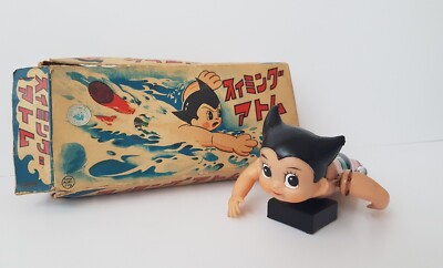 Astro Boy Tetsuwan Mighty Atom,Swimming.Tada Tin Toy.Japan 1960s.vintage Anime