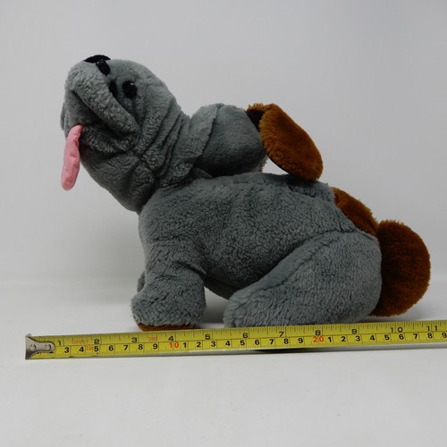 Vintage 1986 Animal Playthings Inc Dog Puppy Kennel Club Grey Plush Soft Toy - Picture 14 of 16
