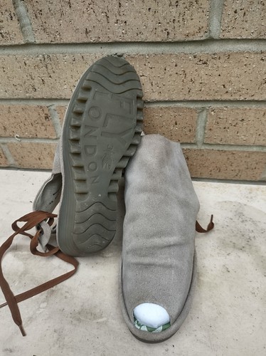 FLY LONDON 'YAME' TAUPE SUEDE SANDALS WEDGES UK 7 EUR 41 RRP £85 - Picture 3 of 4