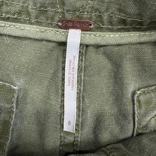 Free People High Rise Military Shorts Size 6 Moss Army Green Cargo - Picture 3 of 10