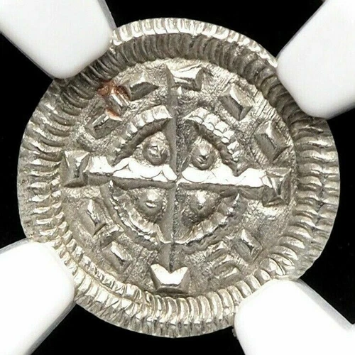 HUNGARY. Bela II, 1131-1141, Silver Denar, NGC MS65, Gem BU
