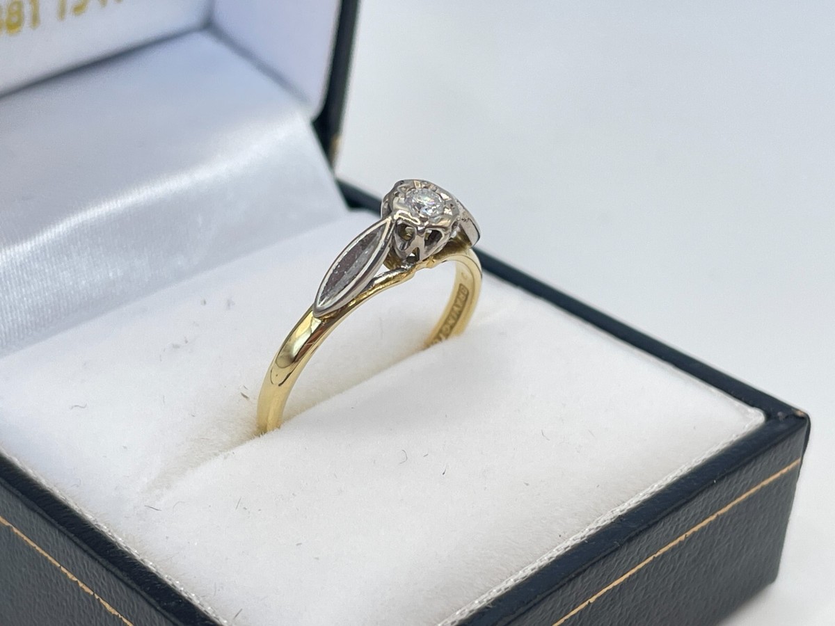 Vintage Bravingtons 18ct Gold 7pt Diamond Solitaire Goldmine