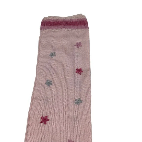 NUEVO SIN ETIQUETAS Calentadores de Piernas Metálicos Tejidos Rosa Estampado de Copo de Nieve para Niñas Talla Grande 9-10 Foto 4 de 4