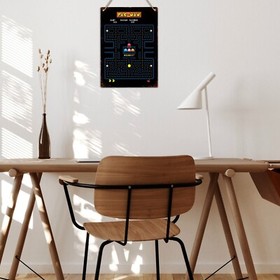 PAC MAN LABYRINTH Metal Wall Sign Retro Gaming Plaque Arcade PacMan Man Cave Nes