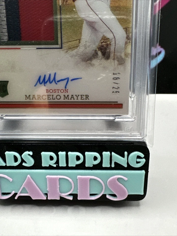 2023 Marcelo Mayer America's Pastime RC Autograph Relic Gold #133 /25 PSA - Image 3 of 4