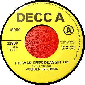 WILBURN BROTHERS 45 RPM - War Keeps Draggin' On - Picture 1 of 1