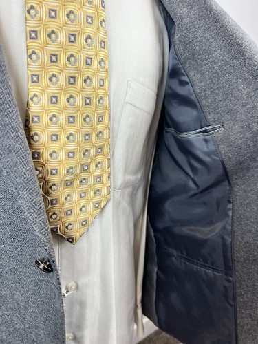 Tasso Elba Men’s Gray Nailhead Cotton Stitch Lapel Sport Coat Blazer Sz Large L - Picture 12 of 12