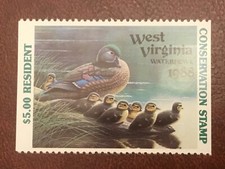 ICOLLECTZONE US West Virginia 1988 VF NH Duck Stamp
