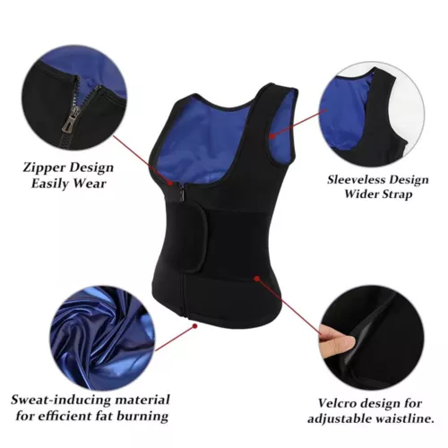 Frauen Fitness Sauna Anzug Schweiß Kompression Taille Trainer Top Gewichtsverlust Fettverbrennung - Bild 5 von 13