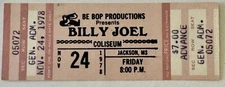 Billy Joel Concert Ticket Mississippi 1978 Pink