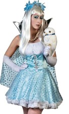 ★ Deluxe Sexy Eiskönigin Scheekönigin Eisprinzessin, Eis-Queen Blau Kostüm 38-42