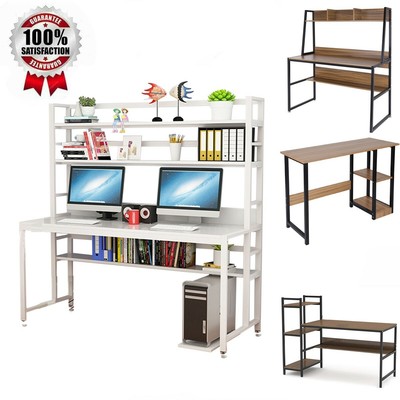 Homcom 64 Modern Computer Desk Writing Table W Bookcase Combo Storage Shelf Ebay