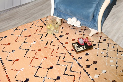 Distressed Moroccan - 2'x4', Beige, Transitional Design Area Rug - 505 - Picture 2 of 10