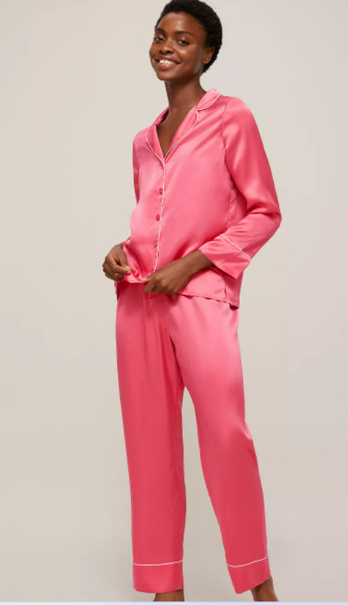 Piped Pure Silk Top Size Small Raspberry LAST ONE AVAILABLE!!  John Lewis CA50 image 3