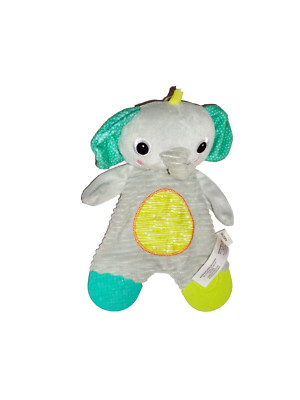 WIE NEU * Bright Starts Elefant Schmusetuch Schnuffeltuch Kuscheltuch grau grün